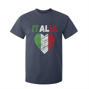 Italian Flag Heart T Shirt For Kid Retro Vintage Italia Graphic