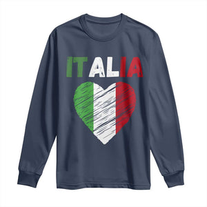 Italian Flag Heart Long Sleeve Shirt Retro Vintage Italia Graphic