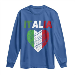 Italian Flag Heart Long Sleeve Shirt Retro Vintage Italia Graphic