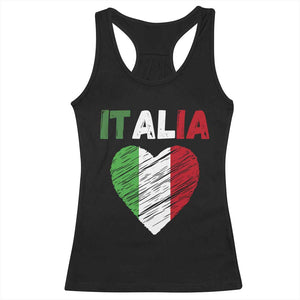 Italian Flag Heart Racerback Tank Top Retro Vintage Italia Graphic