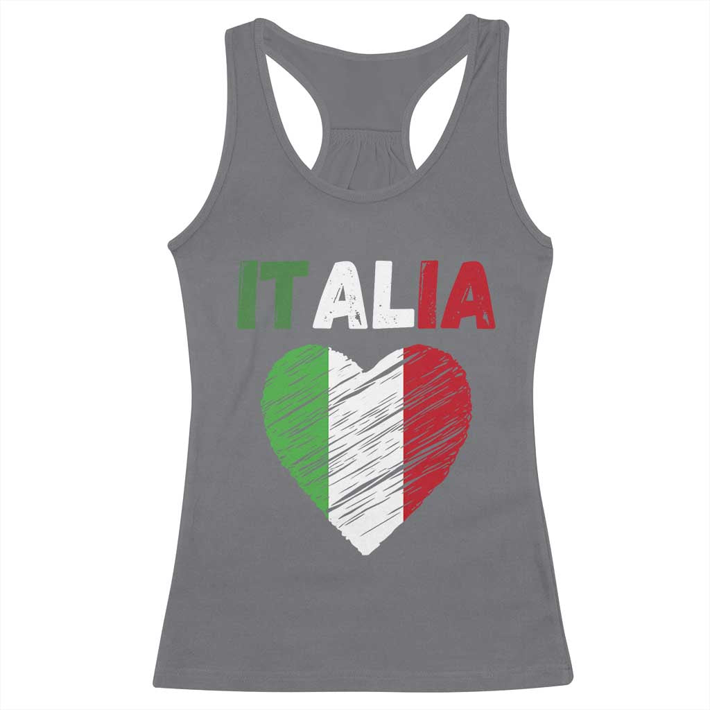 Italian Flag Heart Racerback Tank Top Retro Vintage Italia Graphic