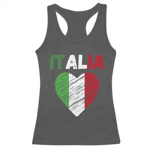 Italian Flag Heart Racerback Tank Top Retro Vintage Italia Graphic