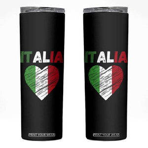 Italian Flag Heart Skinny Tumbler Retro Vintage Italia Graphic