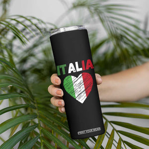 Italian Flag Heart Skinny Tumbler Retro Vintage Italia Graphic