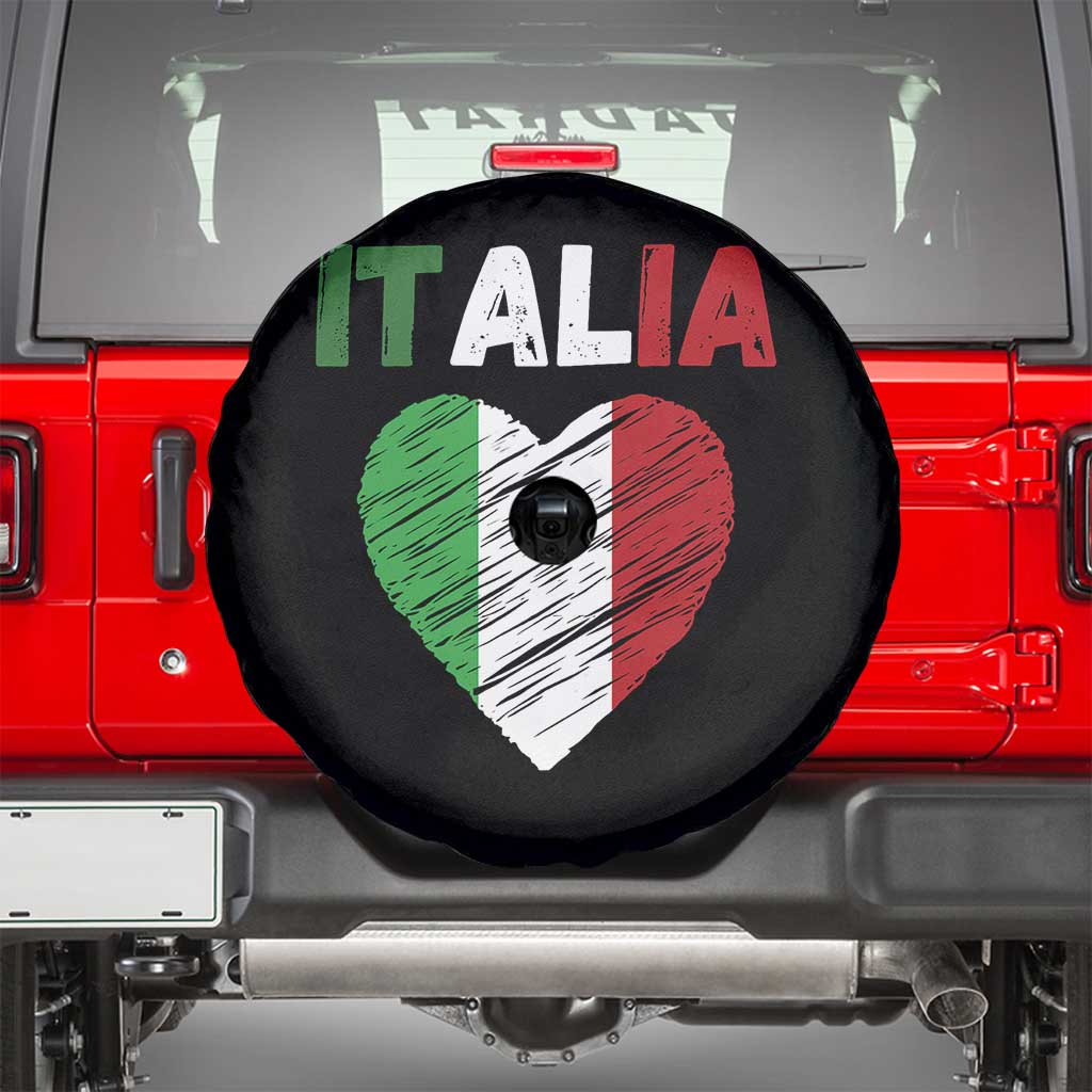 Italian Flag Heart Spare Tire Cover Retro Vintage Italia Graphic