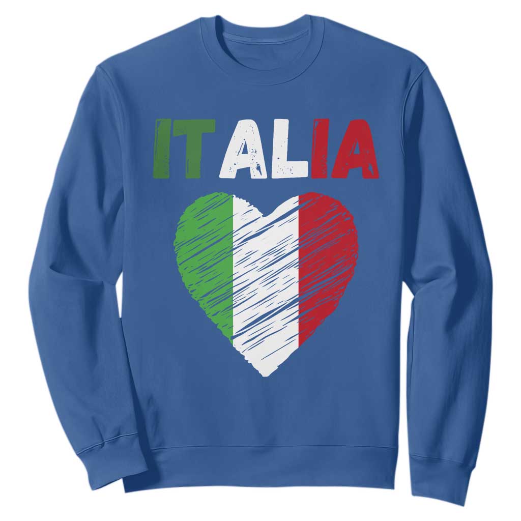 Italian Flag Heart Sweatshirt Retro Vintage Italia Graphic