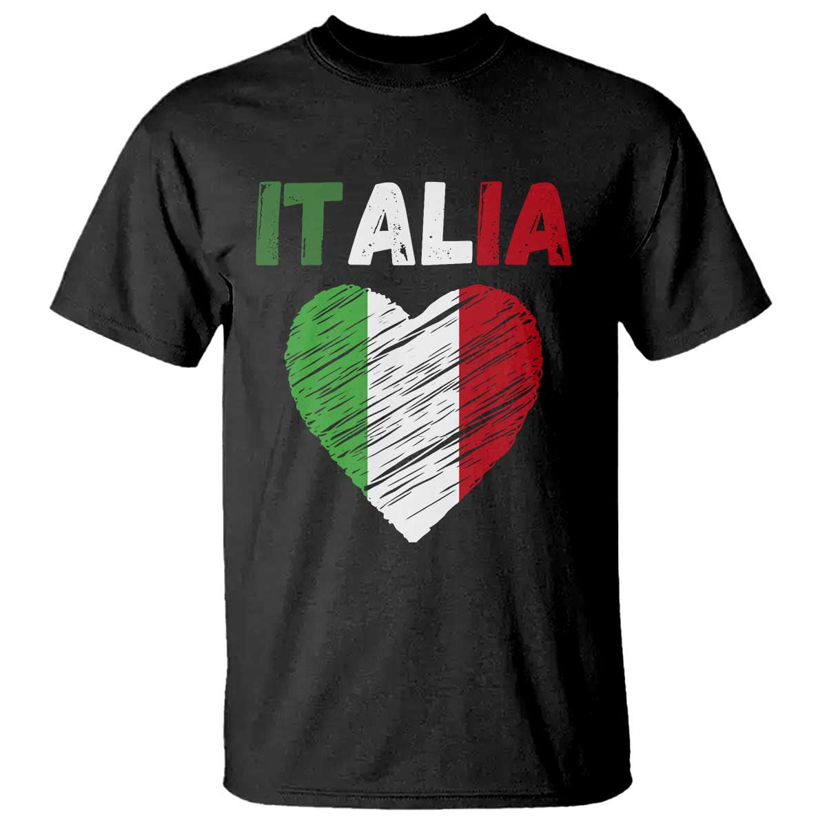 Italian Flag Heart T Shirt Retro Vintage Italia Graphic