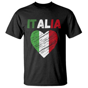 Italian Flag Heart T Shirt Retro Vintage Italia Graphic