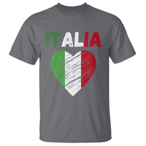 Italian Flag Heart T Shirt Retro Vintage Italia Graphic