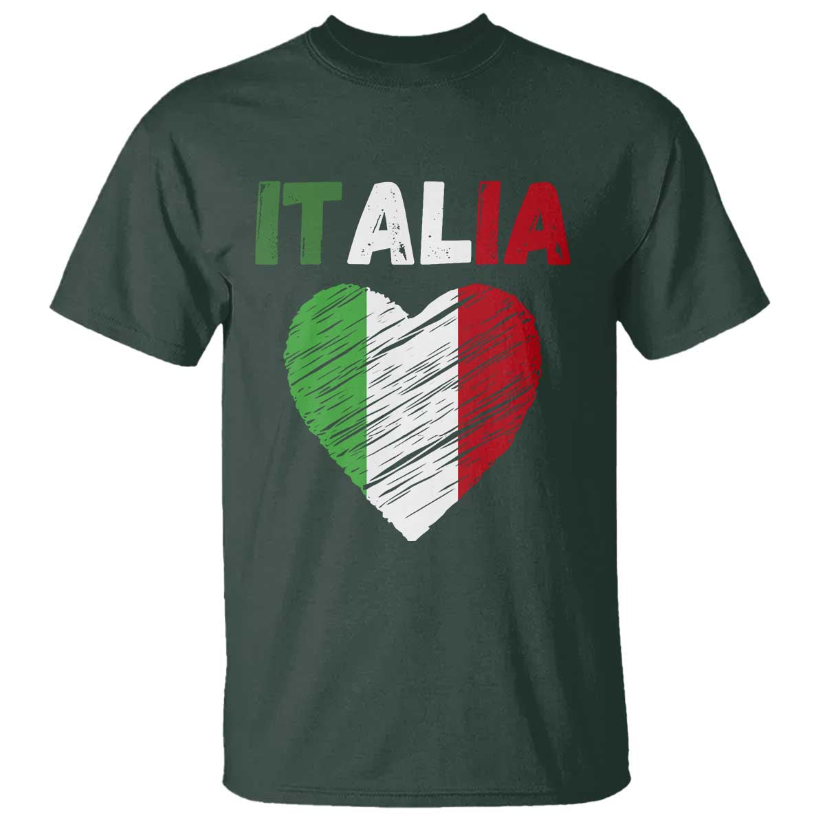 Italian Flag Heart T Shirt Retro Vintage Italia Graphic