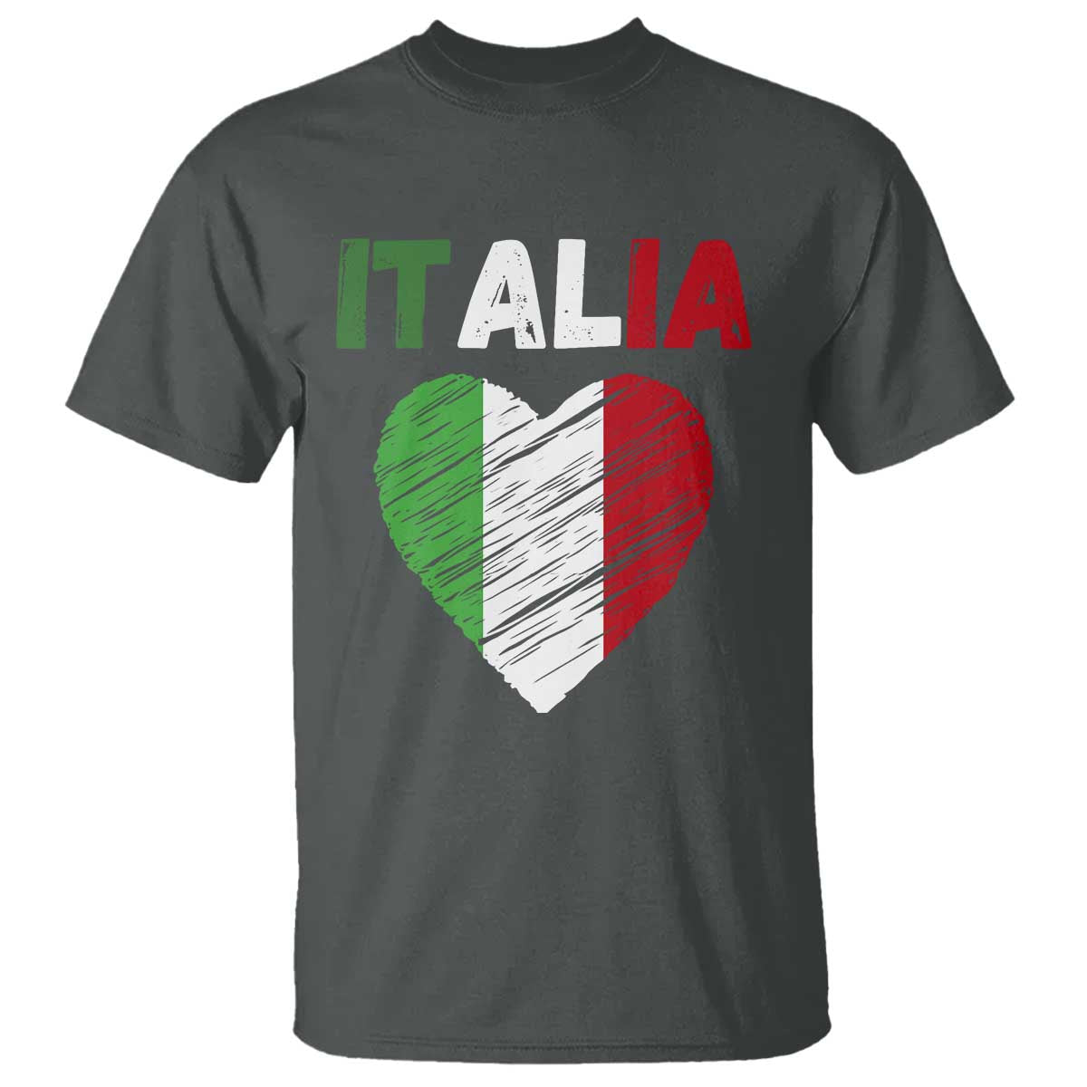 Italian Flag Heart T Shirt Retro Vintage Italia Graphic
