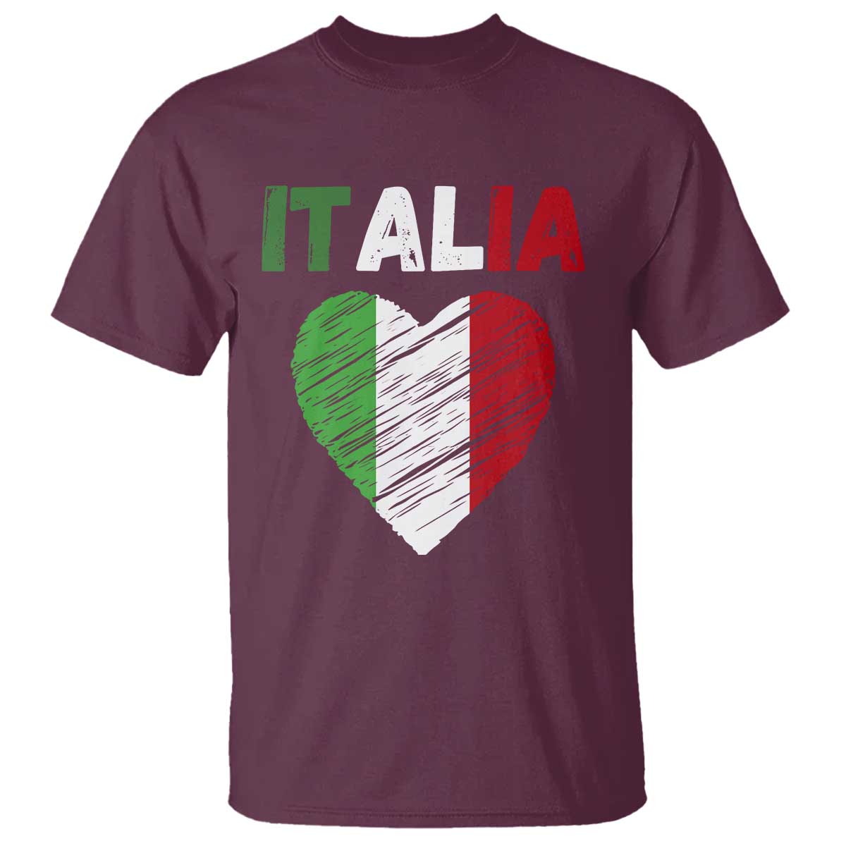 Italian Flag Heart T Shirt Retro Vintage Italia Graphic
