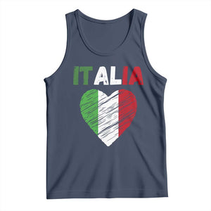 Italian Flag Heart Tank Top Retro Vintage Italia Graphic