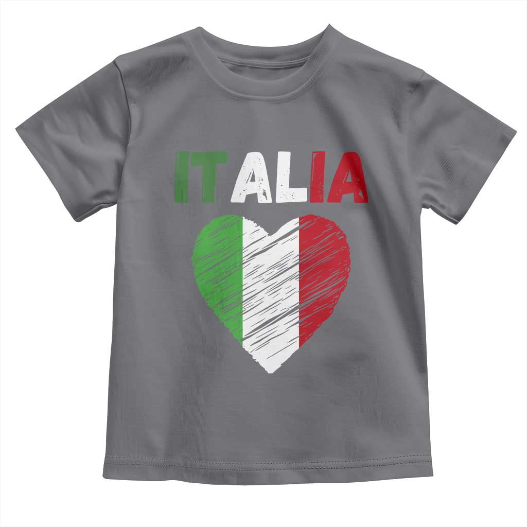 Italian Flag Heart Toddler T Shirt Retro Vintage Italia Graphic
