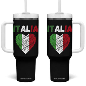 Italian Flag Heart Tumbler With Handle Retro Vintage Italia Graphic