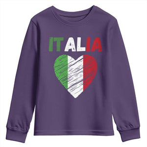 Italian Flag Heart Youth Sweatshirt Retro Vintage Italia Graphic