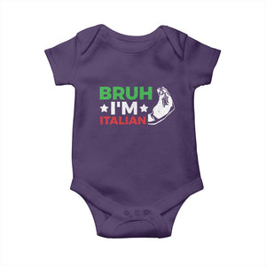Bruh Im Italian Baby Onesie Italy Flag Italian Festival Funny Italian TS10 Purple Print Your Wear