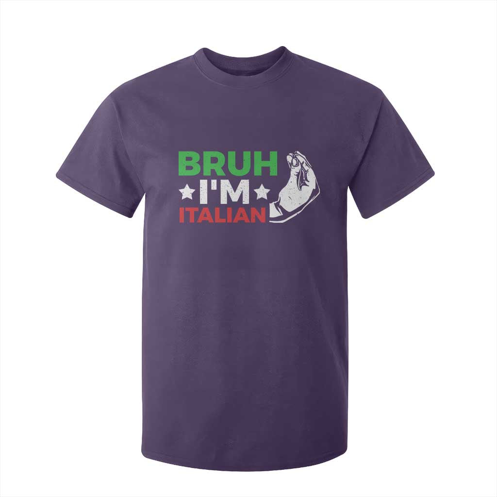 Bruh Im Italian T Shirt For Kid Italy Flag Italian Festival Funny Italian TS10 Purple Print Your Wear