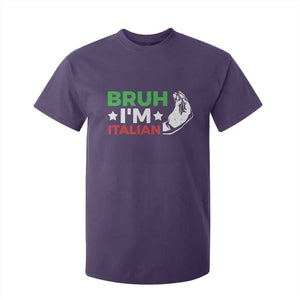 Bruh Im Italian T Shirt For Kid Italy Flag Italian Festival Funny Italian TS10 Purple Print Your Wear