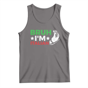 Bruh Im Italian Tank Top Italy Flag Italian Festival Funny Italian TS10 Deep Heather Print Your Wear