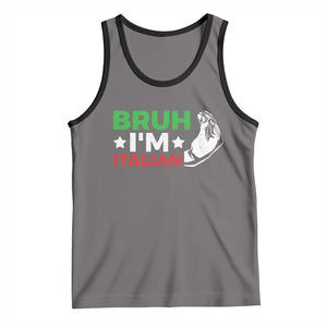 Bruh Im Italian Tank Top Italy Flag Italian Festival Funny Italian TS10 Deep Heather Black Print Your Wear