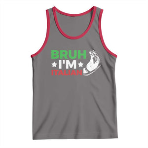 Bruh Im Italian Tank Top Italy Flag Italian Festival Funny Italian TS10 Deep Heather Red Print Your Wear