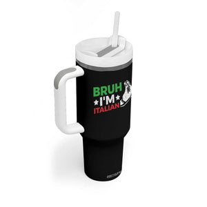 Bruh Im Italian Tumbler With Handle Italy Flag Italian Festival Funny Italian TS10 Print Your Wear