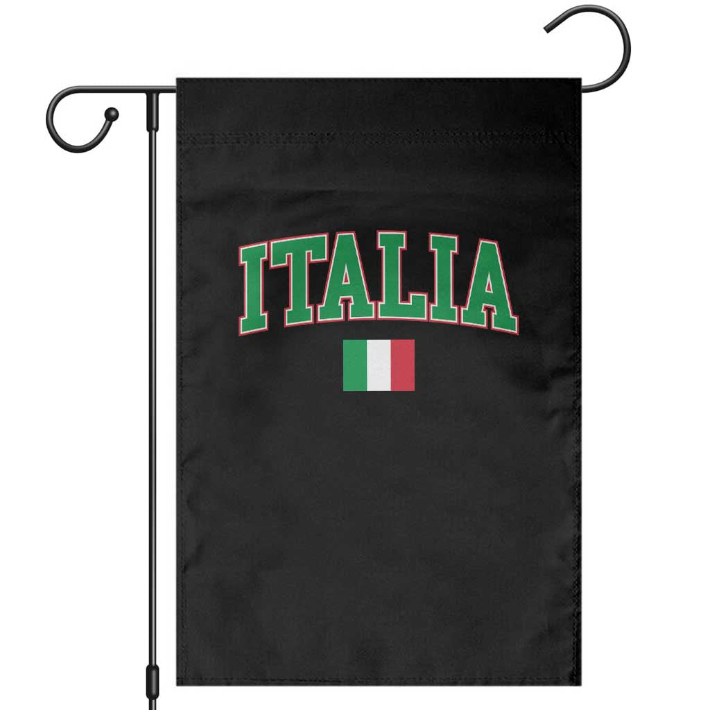 Vintage Italia Garden Flag Print Retro Varsity Italian Apparel TS10 Black Print Your Wear