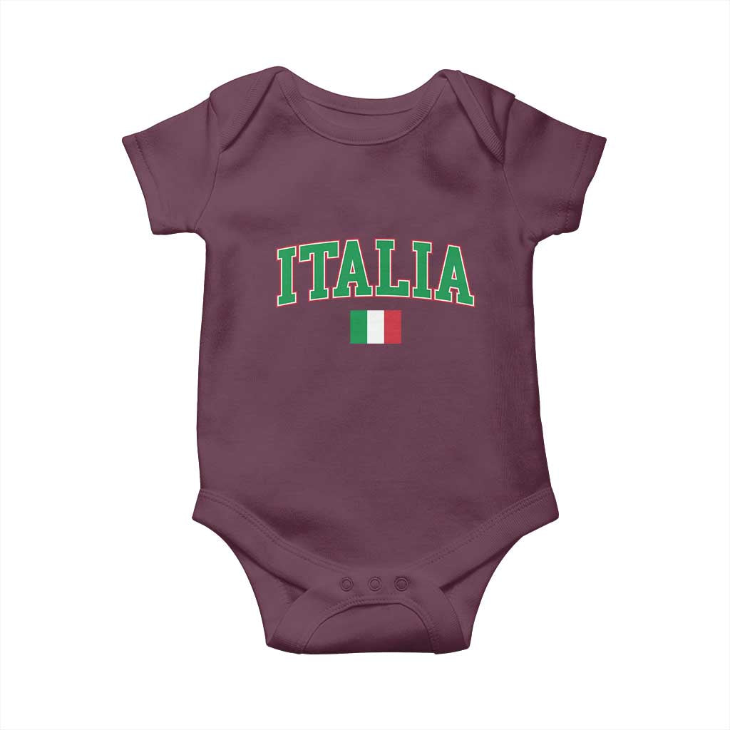 Vintage Italia Baby Onesie Print Retro Varsity Italian Apparel TS10 Maroon Print Your Wear