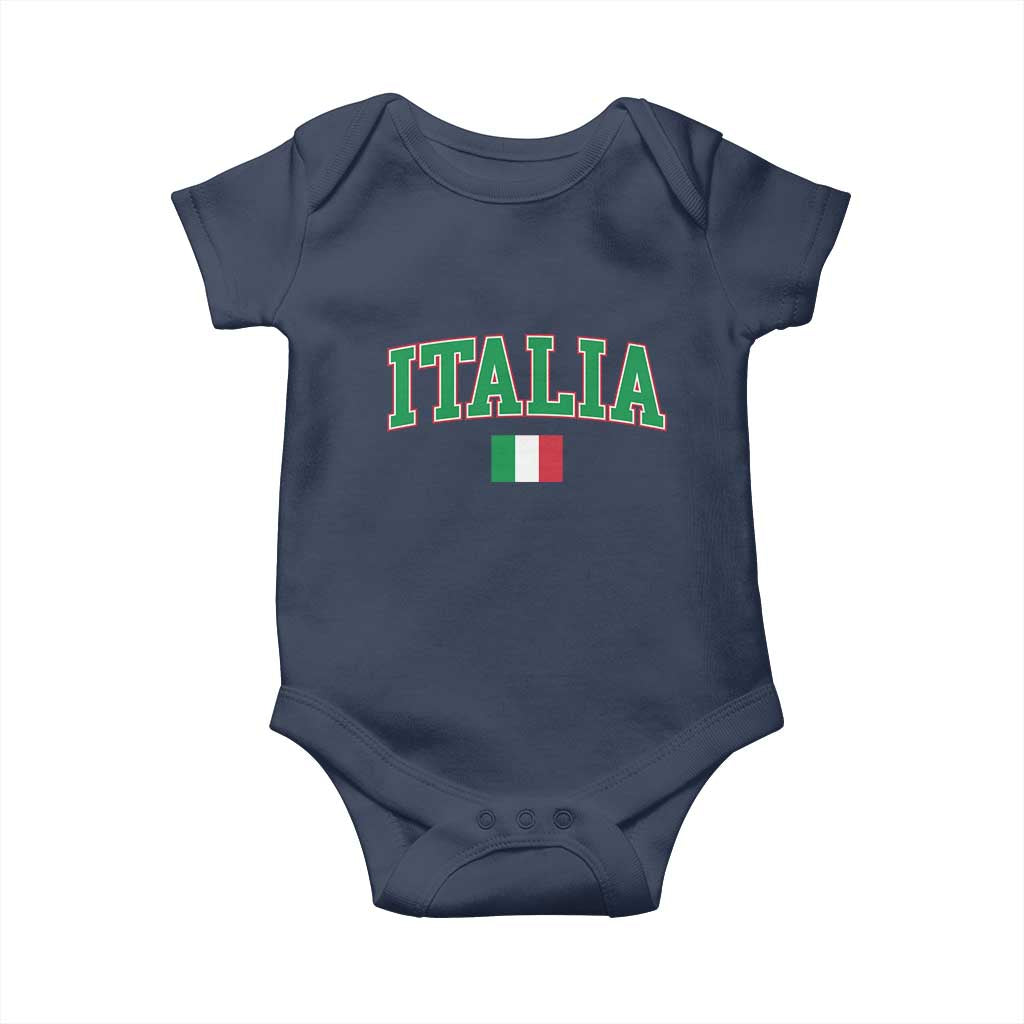 Vintage Italia Baby Onesie Print Retro Varsity Italian Apparel TS10 Navy Print Your Wear