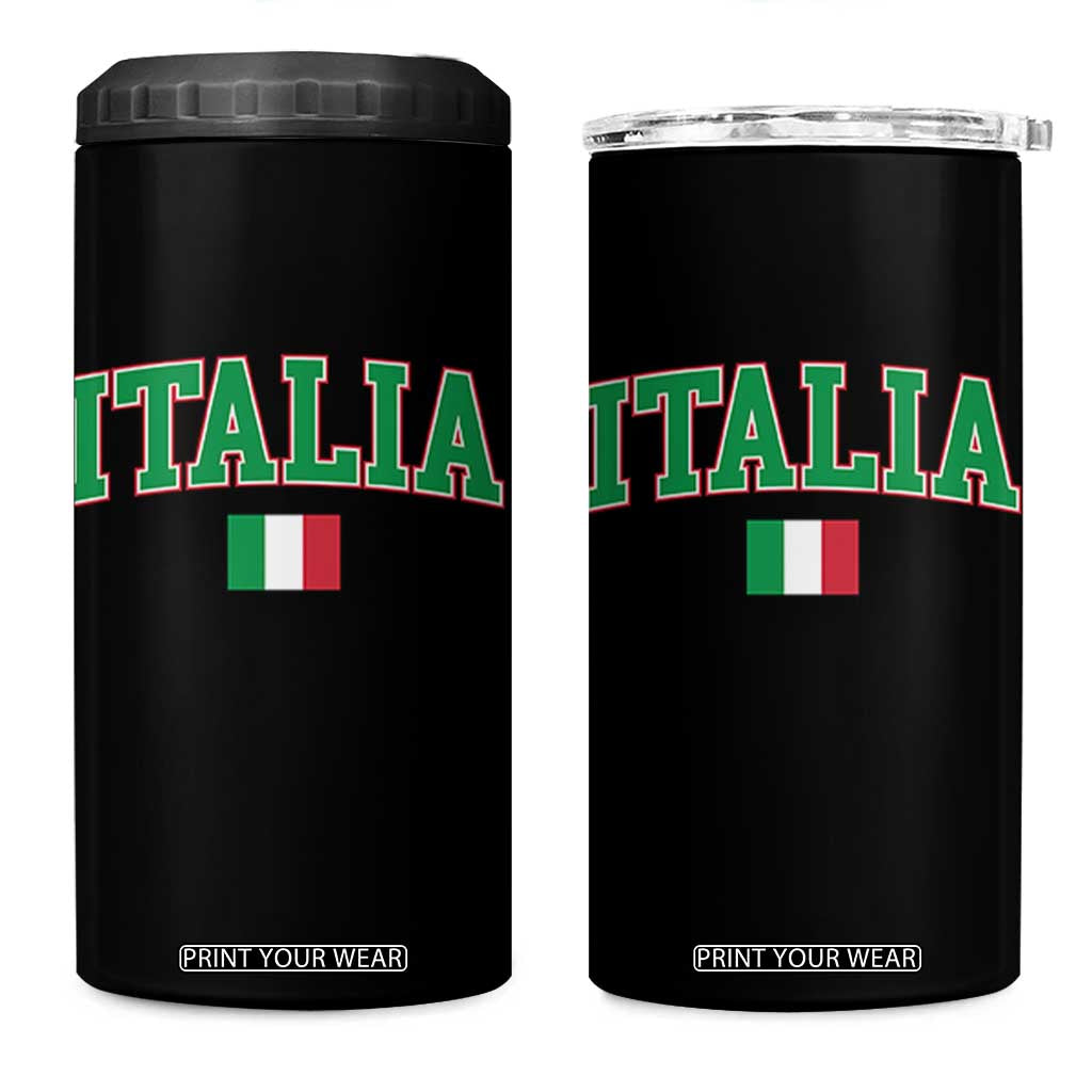 Vintage Italia 4 in 1 Can Cooler Tumbler Print Retro Varsity Italian Apparel TS10 One Size: 16 oz Black Print Your Wear
