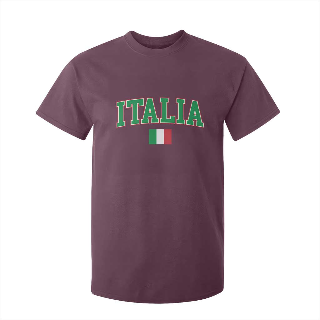 Vintage Italia T Shirt For Kid Print Retro Varsity Italian Apparel TS10 Maroon Print Your Wear
