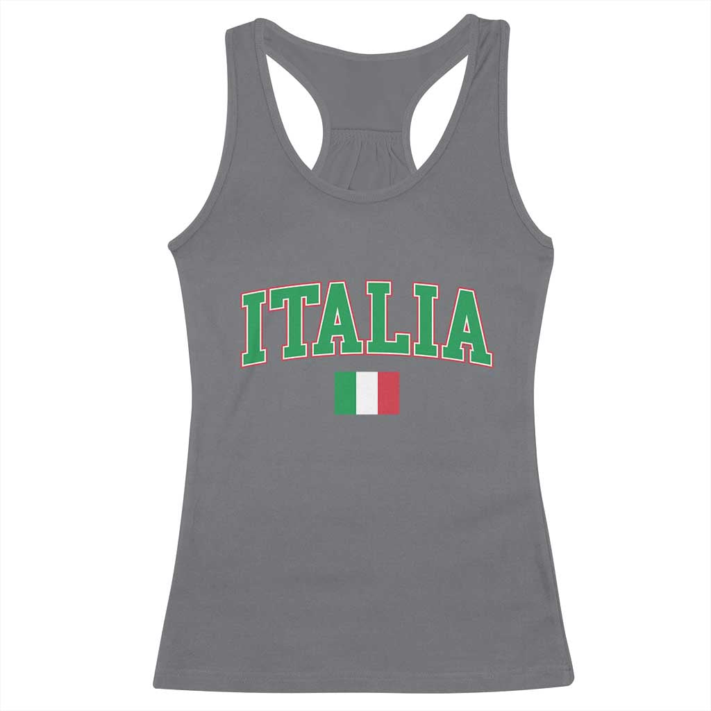Vintage Italia Racerback Tank Top Print Retro Varsity Italian Apparel TS10 Charcoal Print Your Wear