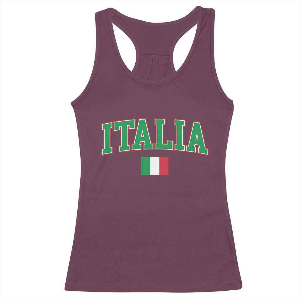 Vintage Italia Racerback Tank Top Print Retro Varsity Italian Apparel TS10 Maroon Print Your Wear