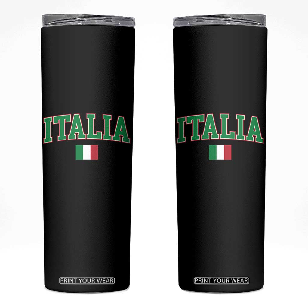 Vintage Italia Skinny Tumbler Print Retro Varsity Italian Apparel TS10 Black Print Your Wear