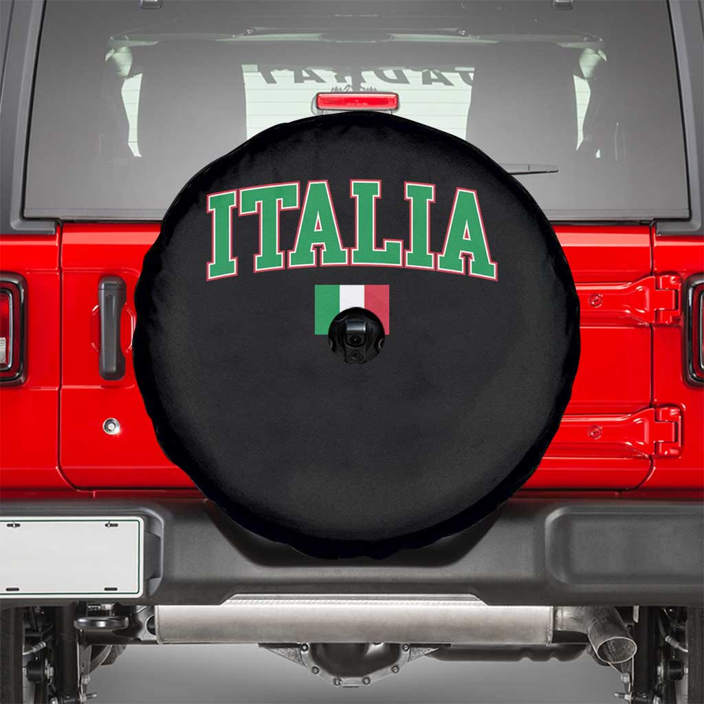 Vintage Italia Spare Tire Cover Print Retro Varsity Italian Apparel TS10 Black Print Your Wear