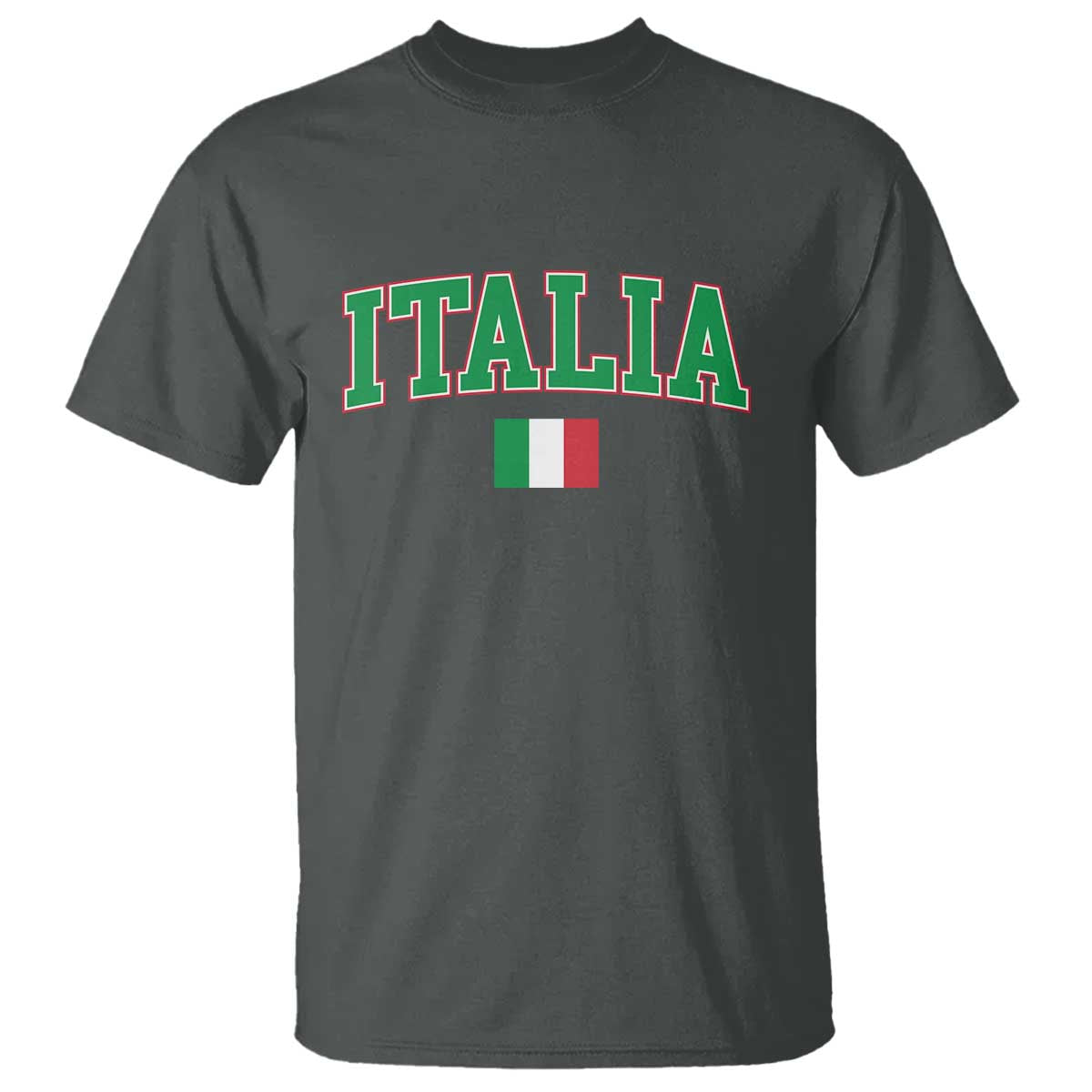 Vintage Italia T Shirt Print Retro Varsity Italian Apparel TS10 Dark Heather Print Your Wear