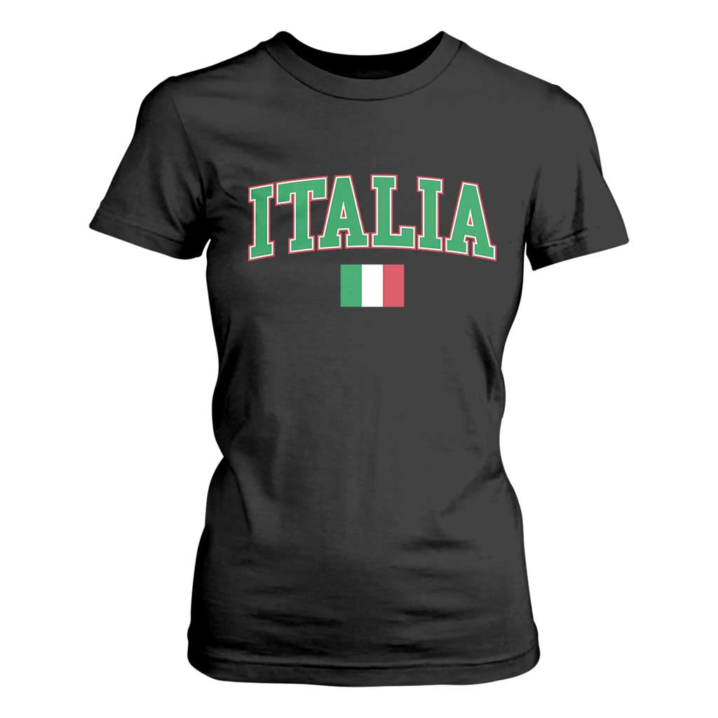 Vintage Italia T Shirt For Women Print Retro Varsity Italian Apparel TS10 Black Print Your Wear