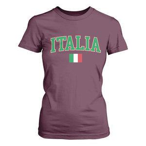 Vintage Italia T Shirt For Women Print Retro Varsity Italian Apparel TS10 Maroon Print Your Wear