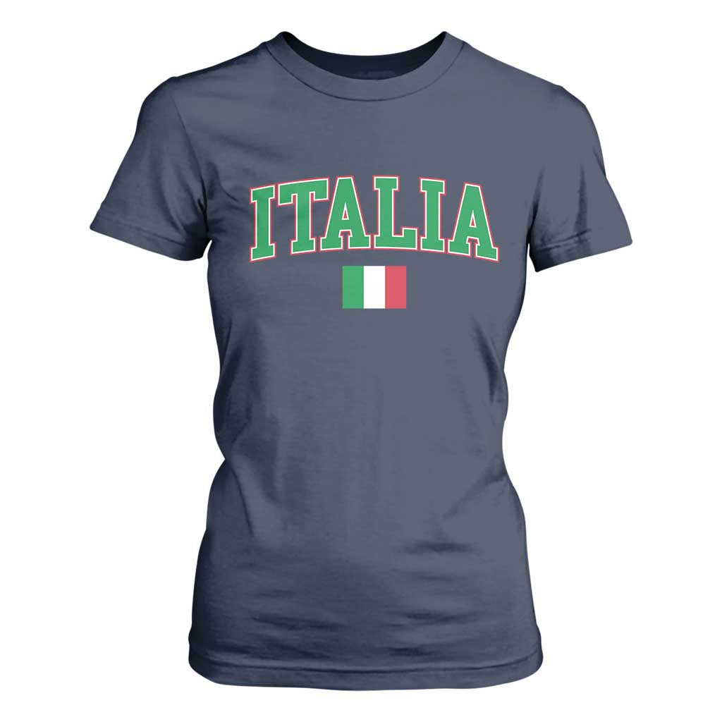 Vintage Italia T Shirt For Women Print Retro Varsity Italian Apparel TS10 Navy Print Your Wear