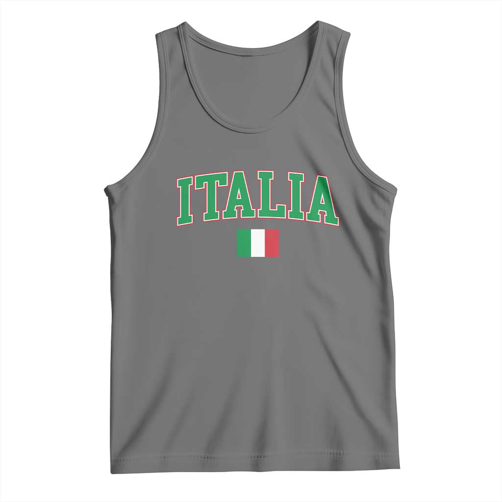 Vintage Italia Tank Top Print Retro Varsity Italian Apparel TS10 Black Heather Print Your Wear