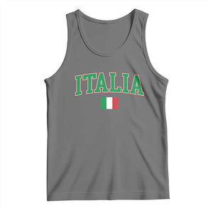 Vintage Italia Tank Top Print Retro Varsity Italian Apparel TS10 Black Heather Print Your Wear