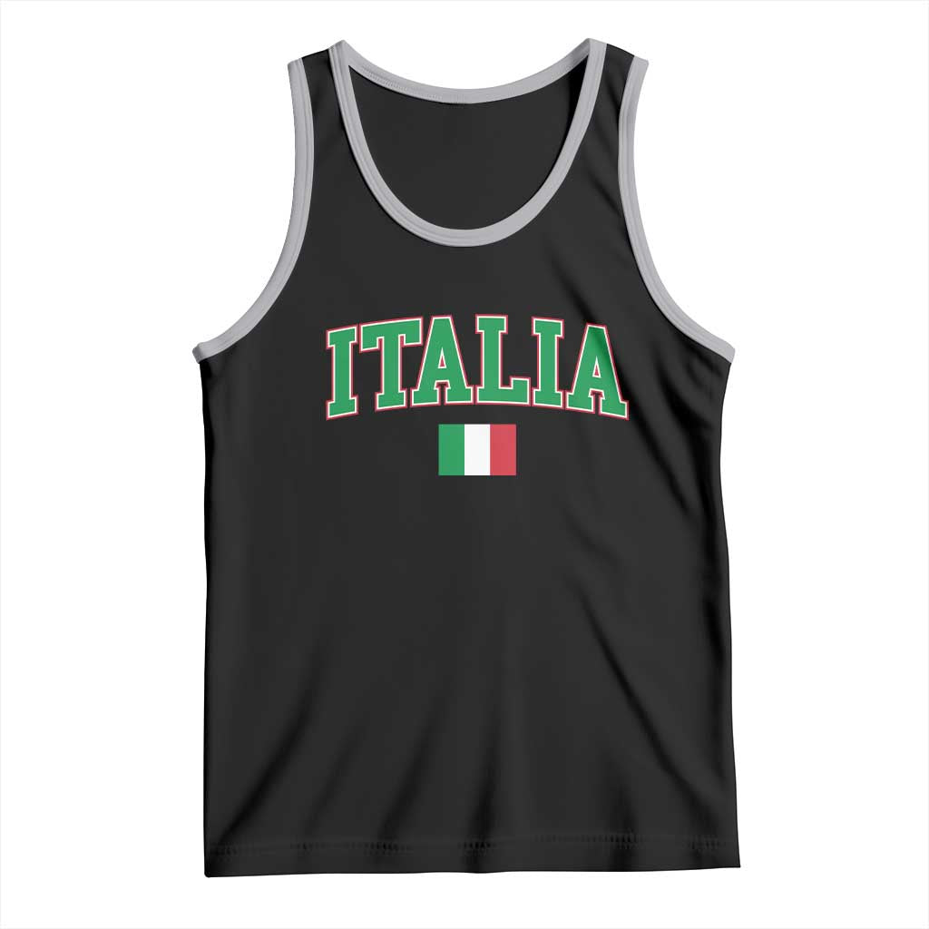 Vintage Italia Tank Top Print Retro Varsity Italian Apparel TS10 Black Athletic Heather Print Your Wear