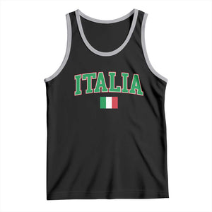 Vintage Italia Tank Top Print Retro Varsity Italian Apparel TS10 Black Athletic Heather Print Your Wear