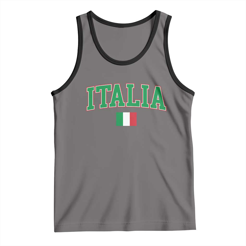 Vintage Italia Tank Top Print Retro Varsity Italian Apparel TS10 Deep Heather Black Print Your Wear