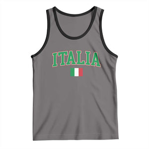 Vintage Italia Tank Top Print Retro Varsity Italian Apparel TS10 Deep Heather Black Print Your Wear