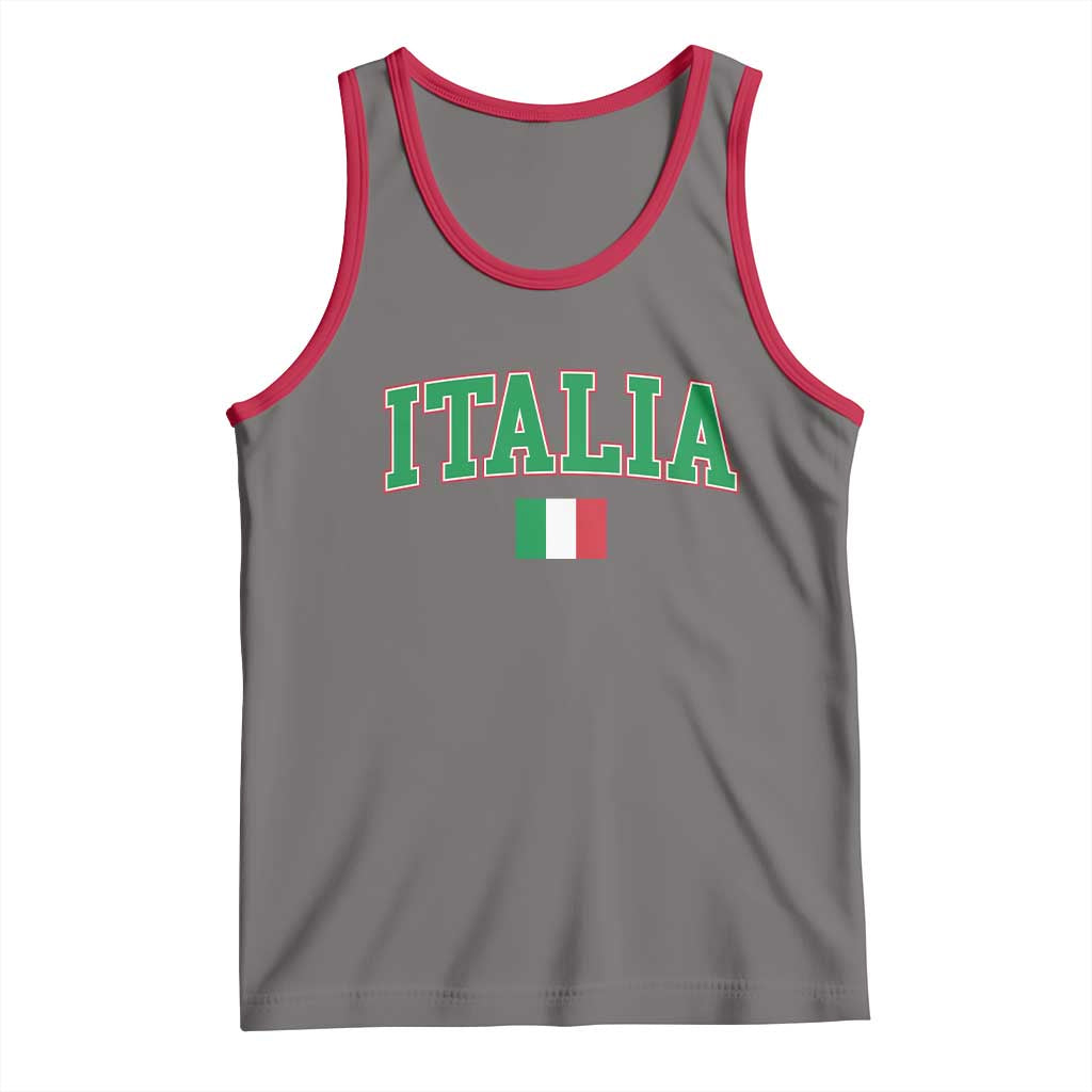 Vintage Italia Tank Top Print Retro Varsity Italian Apparel TS10 Deep Heather Red Print Your Wear