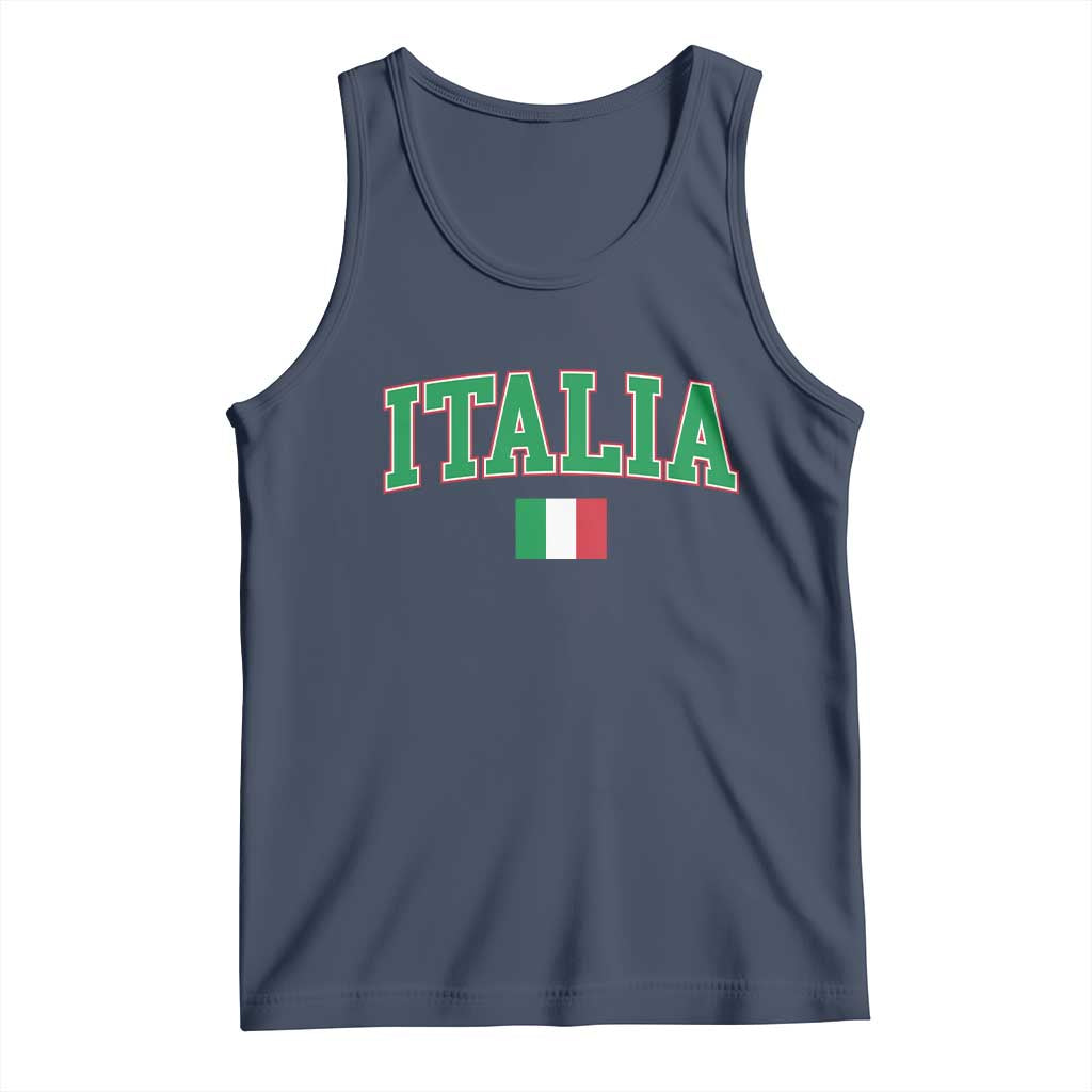 Vintage Italia Tank Top Print Retro Varsity Italian Apparel TS10 Navy Print Your Wear
