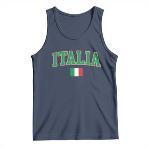 Vintage Italia Tank Top Print Retro Varsity Italian Apparel TS10 Navy Print Your Wear