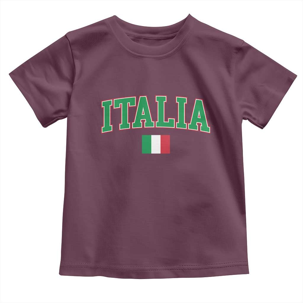 Vintage Italia Toddler T Shirt Print Retro Varsity Italian Apparel TS10 Maroon Print Your Wear